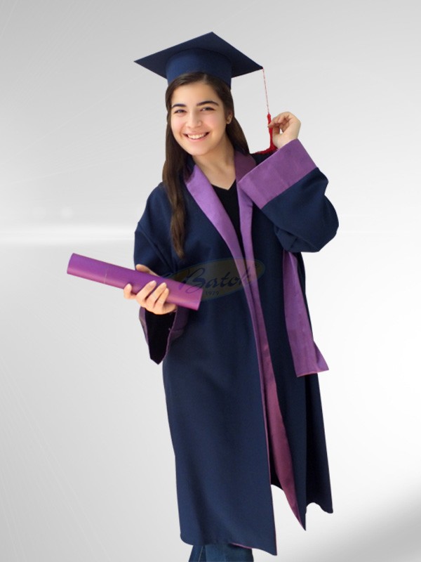 Kep Cübbe Modeli - Mor Şeritli Pamuklu Albaka Kumaş